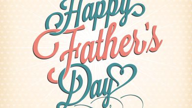 Fathers Day Cards For Kids 390x220 - Happy Father’s Day Typographical Background