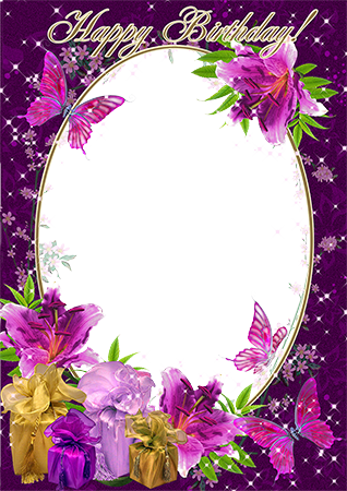 Birthday frame with a bunch of flowers photo frame - Birthday frame with a bunch of flowers photo frame