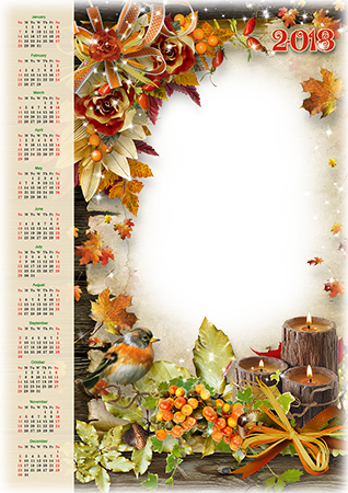 Calendar2018 Autumn season photo frame - Calendar2018 Autumn season photo frame