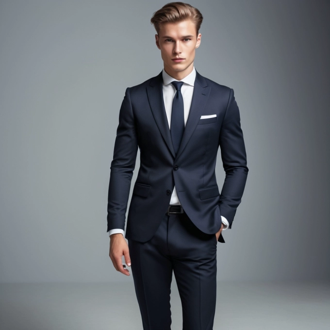 Transform Your Look: Be the Confident Executive in a Blue Suit
