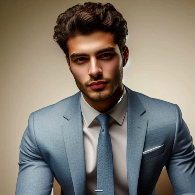 Transform Your Look with Our Elegant Blue Suit Face Swap Tool