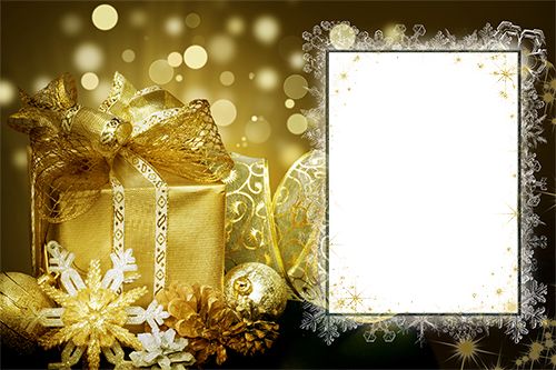 Awaiting of Christmas gifts photo frame