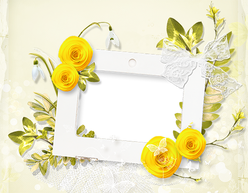 Bright yellow flowers photo frame