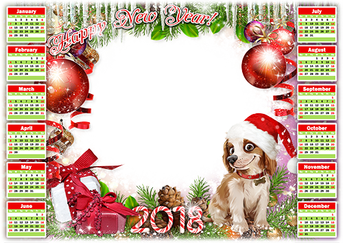 Calendar2018 Happy New Year photo frame