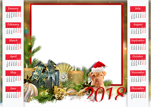 Calendar2018 Year of the dog photo frame