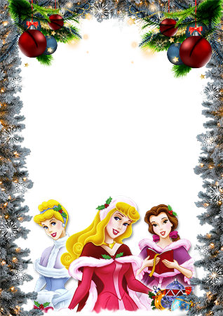 Disney princesses wish you a Merry Christmas photo frame