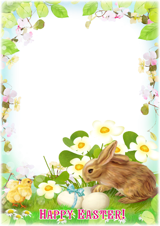 Easter Chicken and Rabbit photo frame