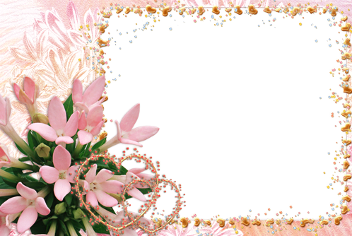 Flowers Hearts photo frame