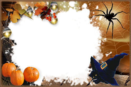 Halloween with Black Kitten photo frame