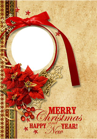 Merry Christmas vintage card photo frame