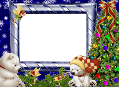 Winter frost decorations photo frame