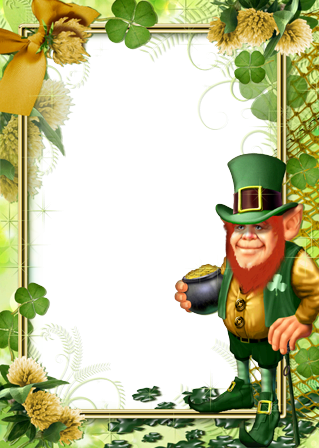 leprechaun con cornice dorata